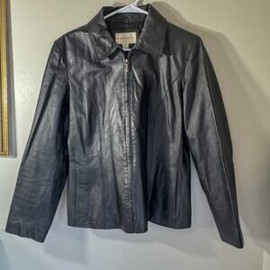 🖤 Worthington Black Leather Zip Jacket (Shorter Style) 🖤